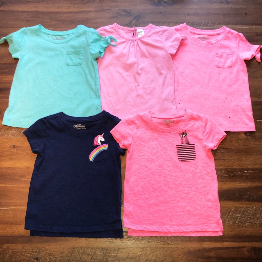 OshKosh B’gosh Girls 3T Short Sleeve Shirts Bundle